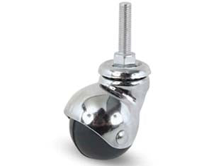 RUOTE SFERICHE IN GOMMA CON PERNO 165B- - ø mm.50 perno ø mm.8x30 mm.68h. port. Kg.40 - 4 pezzi AVO