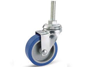 RUOTE A FORCELLA IN GOMMA BLU SINTETICA CON PERNO 221B- - ø mm.50x18 perno ø mm.8x30 mm.66h. port. Kg.20 - 4 pezzi AVO