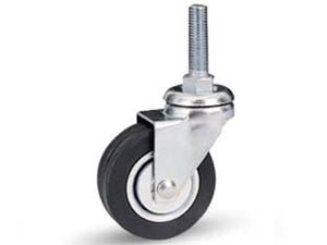 RUOTE A FORCELLA IN GOMMA CON PERNO 160B- - ø mm.40x18 perno ø mm.8x30 mm.56h. port. Kg.20 - 4 pezzi AVO