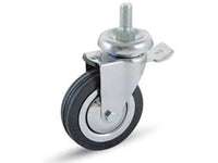 RUOTE A FORCELLA IN GOMMA CON PERNO E FRENO 155BISB  ø mm.60x23 perno ø mm.10x30 mm.93h. port. Kg.60    AVO