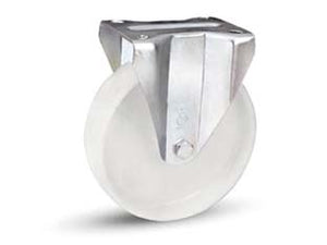 RUOTE INDUSTRIALI IN POLIAMMIDE C/PIASTRA FISSA GABBIA RULLI 118BISA  ø mm.200x50 piastra mm.140x110  235h. p. Kg.300    AVO