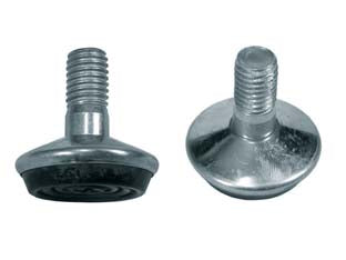 PIEDINO REGISTRABILE GIREVOLE ACCIAIO NICHELATO- - ø mm.8 MA larghezza base ø mm.32 - 25 pezzi