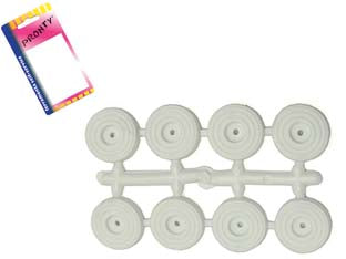 PARACOLPI SOTTOSEDIE BASSI IN PLASTICA BIANCHI- - ø mm.25x5h., in bl. pz.8 - 12 blister