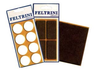FELTRINI ADESIVI- - quadri mm.50x100 colore bianco - 50 blister CP
