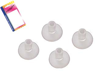 VENTOSE TRASPARENTI CON GAMBO IN BLISTER- - ø mm.20, in bl.4 pz. - 12 blister