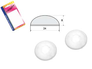 PARACOLPI A MEZZALUNA ADESIVI TRASPARENTI- - mm.24x8, in bl.4 pz. - 12 pezzi