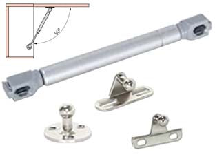 BRACCETTI A GAS PER RIBALTE FORZA 100N IN FERRO- - lunghezza max: mm.248 - 10 pezzi