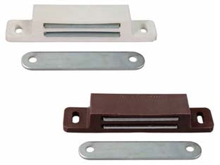 CRICCHETTO MAGNETICO RETTANGOLARE GIGANTE- - mm.87x20x15h.  in plastica bianca - 25 pezzi