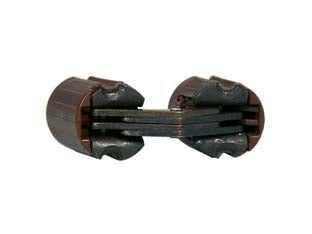 CERNIERE INVISIBILI CILINDRICHE IN ACCIAIO BRONZATO E NYLON MARRONE- - ø mm.14 - incasso ø mm.14x16,5p. (493) - 10 pezzi CEAM