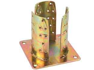 SUPPORTO A PAVIMENTO CON PIASTRA PER PALO TONDO ART.922  ø mm.102 base mm.150x150    ALDEGHI