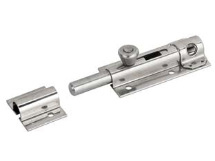 CATENACCIO PORTALUCCHETTO INOX LEGGERO ASTA TONDA ART.248IN- - mm.100x36 - 2 pezzi ALDEGHI