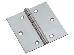 CERNIERE QUADRE ACCIAIO INOX PERNO FISSO- - mm.30x30x0,8 - 24 pezzi