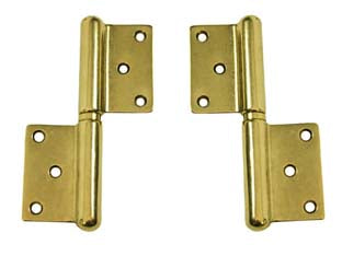 CERNIERA IN GROSSEZZA IN OTTONE LUCIDO- - mm.120 SX - 2 pezzi