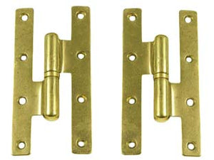 CERNIERE PAUMELLES IN OTTONE LUCIDO- - mm.60x120h. SX - 2 pezzi