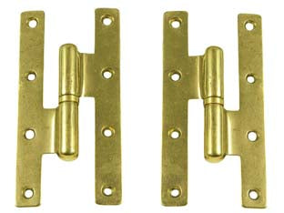 CERNIERE PAUMELLES IN OTTONE LUCIDO- - mm.60x120h. SX - 2 pezzi