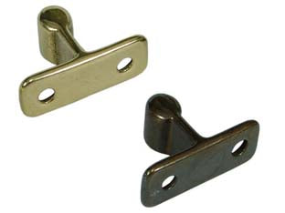 INCONTRO A LEGNO PER PINZA FERMAPORTA- - mm.35x23x14h. in ottone lucido - 10 pezzi