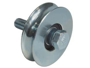 RUOTA CANCELLI GOLA TONDA 1 CUSCINETTO A SFERA ART.400  ø mm.100x21  portata Kg.230    COMBI