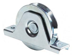 RUOTA CANCELLI GOLA V SUPPORTO INFERIORE ART.335- - ø mm.100 supporto mm.155 - 6 pezzi COMUNELLO