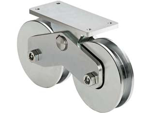 RUOTE COMBINATE GOLA SEMITONDA CON PIASTRA SUPERIORE ART. 339160  mm.157, interasse mm.190    COMUNELLO