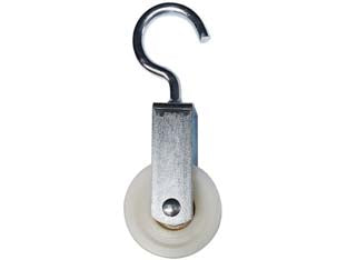 CARRUCOLE CON GANCIO RUOTA NYLON CON CUSCINETTO- - mm.40 - 12 pezzi