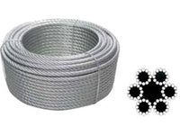 FUNE METALLICA IN ACCIAIO ZINCATO- - ø mm14 rt da mt100, 72 fili - 1 rotolo QUALITY