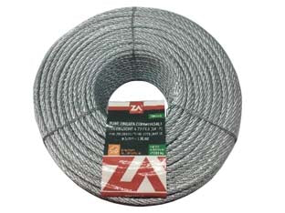 FUNE METALLICA ANTIGIRO IN ACCIAIO ZINCATO  ø mm.6 in rotoli da mt.100, 133 fili