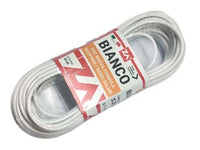 CAVETTO ACCIAIO OTTONATO RIVESTITO IN PVC BIANCO- - ø mm.5x mt.20 - 2 matassa