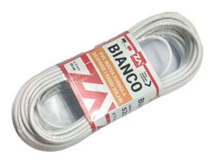 CAVETTO ACCIAIO OTTONATO RIVESTITO IN PVC BIANCO- - ø mm.5x mt.20 - 2 matassa
