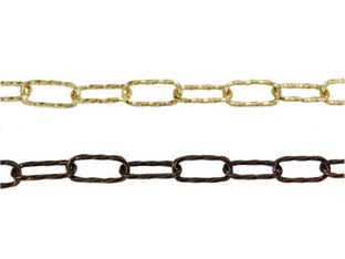 CATENA RITORTA PER LAMPADARI- - ø mm.3,5x45x20 in ferro bronzato - 10 mt