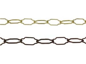 CATENA SAGOMATA PER LAMPADARI- - ø mm.2,5x44x20 in ferro ottonato - 10 mt