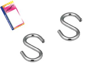 GANCIO A S IN ACCIAIO ZINCATO IN BLISTER- - mm.40, in bl.6 pz. - 12 blister