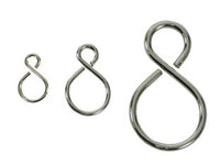 GANCI AD S IN ACCIAIO NICHELATO- - ø mm.1.8x17x26 - 200 pezzi