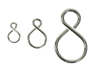 GANCI AD S IN ACCIAIO NICHELATO- - ø mm.1.8x17x26 - 200 pezzi