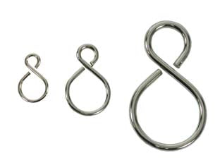 GANCI AD S IN ACCIAIO NICHELATO- - ø mm.2x21x32 - 200 pezzi