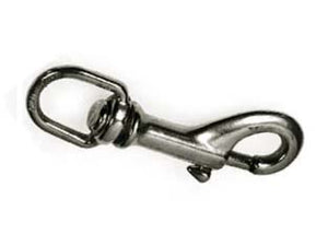 MOSCHETTONI REDINE LUNGO CON GIRELLO IN OTTONE NICHELATO- - mm.65 con asola da mm.10 - 5 pezzi