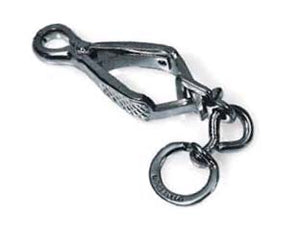 MOSCHETTONI PER GUINZAGLI A PINZA IN ACCIAIO NICHELATO- - mm.70 con asola da mm.14 - 5 pezzi