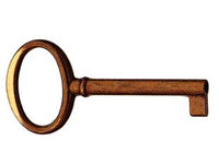 CHIAVI PER MOBILI MOD.33706 IN OTTONE PATINATO PULITO TESTA FOUME'- - mm.73x34 lunghezza gambo mm.44 - 5 pezzi METALSTYLE