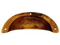 MANIGLIE PER MOBILI A CONCHIGLIA MOD.15122 IN OTTONE ANTICATO- - mm.77x31h. - 5 pezzi METALSTYLE