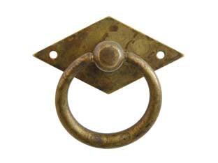 MANIGLIE PER MOBILI SNODATE MOD.12230 IN OTTONE ANTICATO- - mm.50x44 - 5 pezzi METALSTYLE