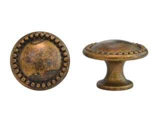 POMOLI PER MOBILI MOD.24222 IN ZAMA OTTONE ANTICATO- - ø mm.25 - 10 pezzi METALSTYLE