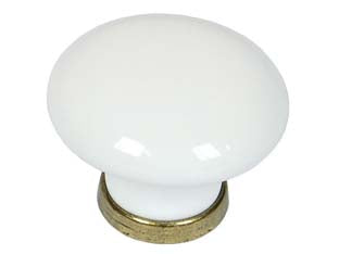 POMOLI TONDI IN PORCELLANA MOD.P0400 BIANCHI- - ø mm.31x26h. - 5 pezzi METALSTYLE