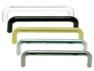 MANIGLIE PER MOBILI RETTANGOLARI FISSE IN ZAMA- - interfori mm.96 colore bianco lucido - 10 pezzi