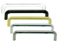 MANIGLIE PER MOBILI RETTANGOLARI FISSE IN ZAMA- - interfori mm.96 colore nero lucido - 10 pezzi