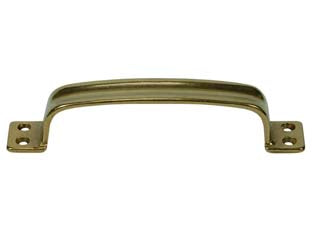 MANIGLIA SCANALATA IN OTTONE LUCIDO- - mm.140x25h. - interfori mm.130 - 5 pezzi