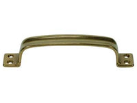 MANIGLIA SCANALATA IN OTTONE LUCIDO- - mm.140x25h. - interfori mm.130 - 5 pezzi