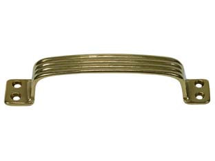 MANIGLIA RIGATA IN OTTONE LUCIDO- - mm.140x25h. - interfori mm.130 - 5 pezzi