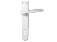 MANIGLIA MODELLO ALU CON PLACCA IN ALLUMINIO ARGENTO- - mm.90 - 2 paio