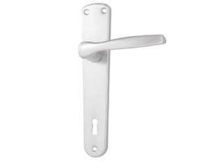 MANIGLIA MODELLO ALU CON PLACCA IN ALLUMINIO ARGENTO- - mm.90 - 2 paio