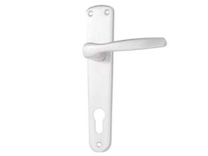 MANIGLIA MODELLO ALU CON PLACCA IN ALLUMINIO ARGENTO- - mm.90 - 2 paio