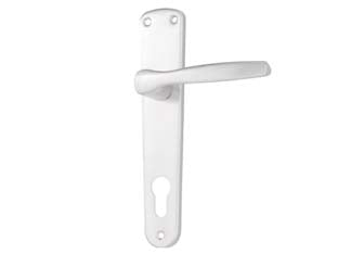 MANIGLIA MODELLO ALU CON PLACCA IN ALLUMINIO ARGENTO- - mm.90 - 2 paio